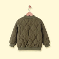 Boys Green Long Sleeve Zip-Up Bomber Jacket Coats & Jackets
