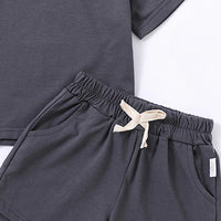 Boys Black Short Sleeves T-Shirt With Shorts Co-ord Sets Sets