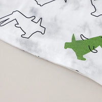 Boys Green Crocodile Printed Round Neck T-Shirt With Shorts Sets Sets