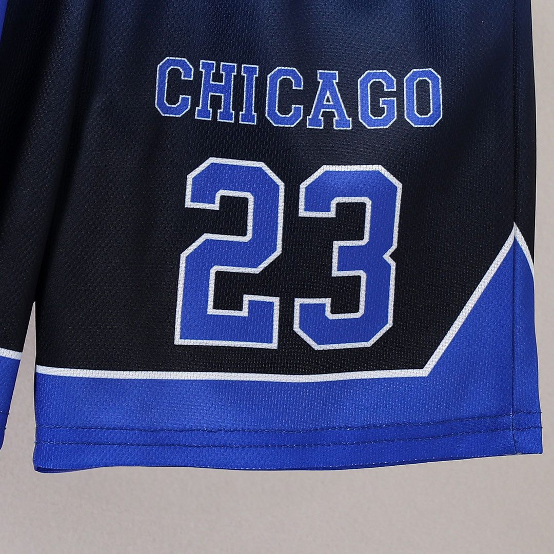 Boys Blue Chicago Print Sleeveless T-Shirt With Shorts Set 2 pc. Sets