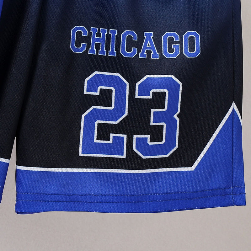 Boys Blue Chicago Print Sleeveless T-Shirt With Shorts Set 2 pc. Sets