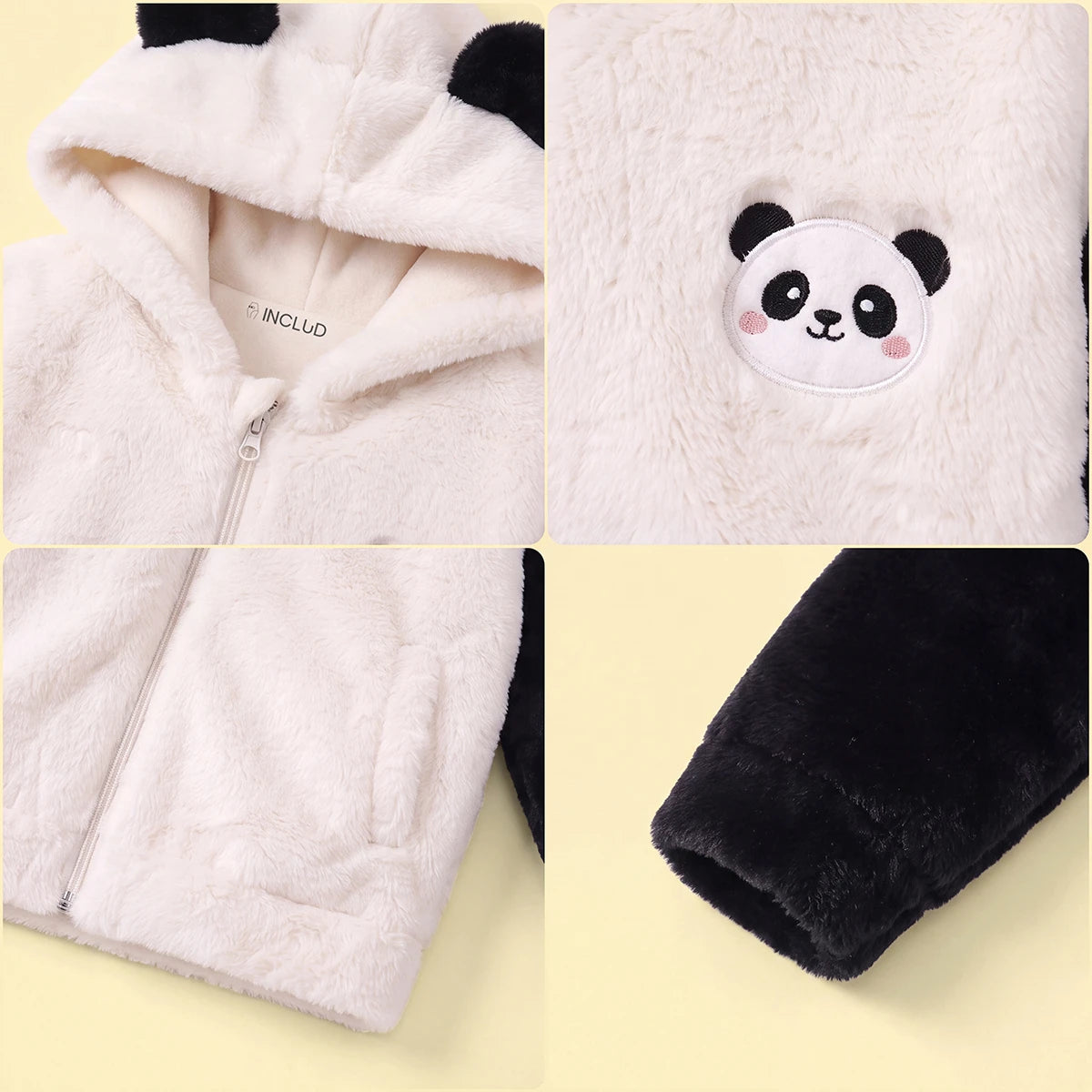 Girls White Polar Fleece Hooded Zipper Jacket Coats & Jackets