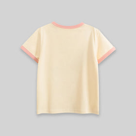 Girls Cream Floral Print Short Sleeve T-Shirt Tshirts
