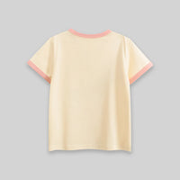 Girls Cream Floral Print Short Sleeve T-Shirt Tshirts