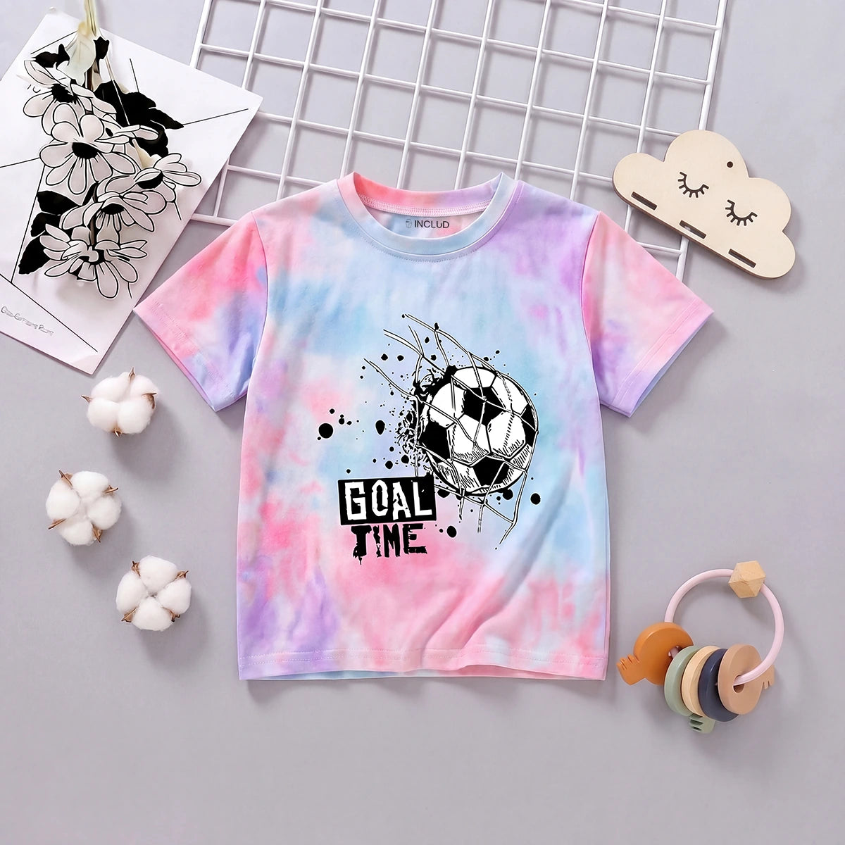 Boys Blue Short Sleeve Tie & Dye Graphic T-Shirt Tshirts Blue 3-4 Y