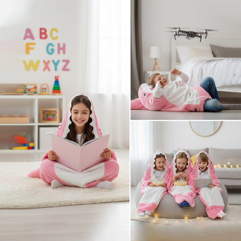 Baby Light Blue Hooded Shark-Shape Sleeping Bag Trending Accessories Pink Onesize