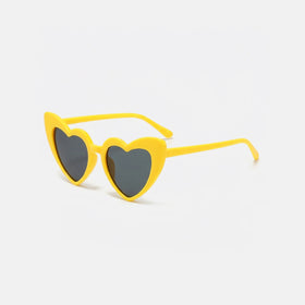 Girls Yellow Heart Shaped Sunglasses Sunglasses Yellow Onesize