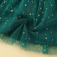 Girls Green Christmas Theme Printed Fit & Flare Dress Casual Dresses