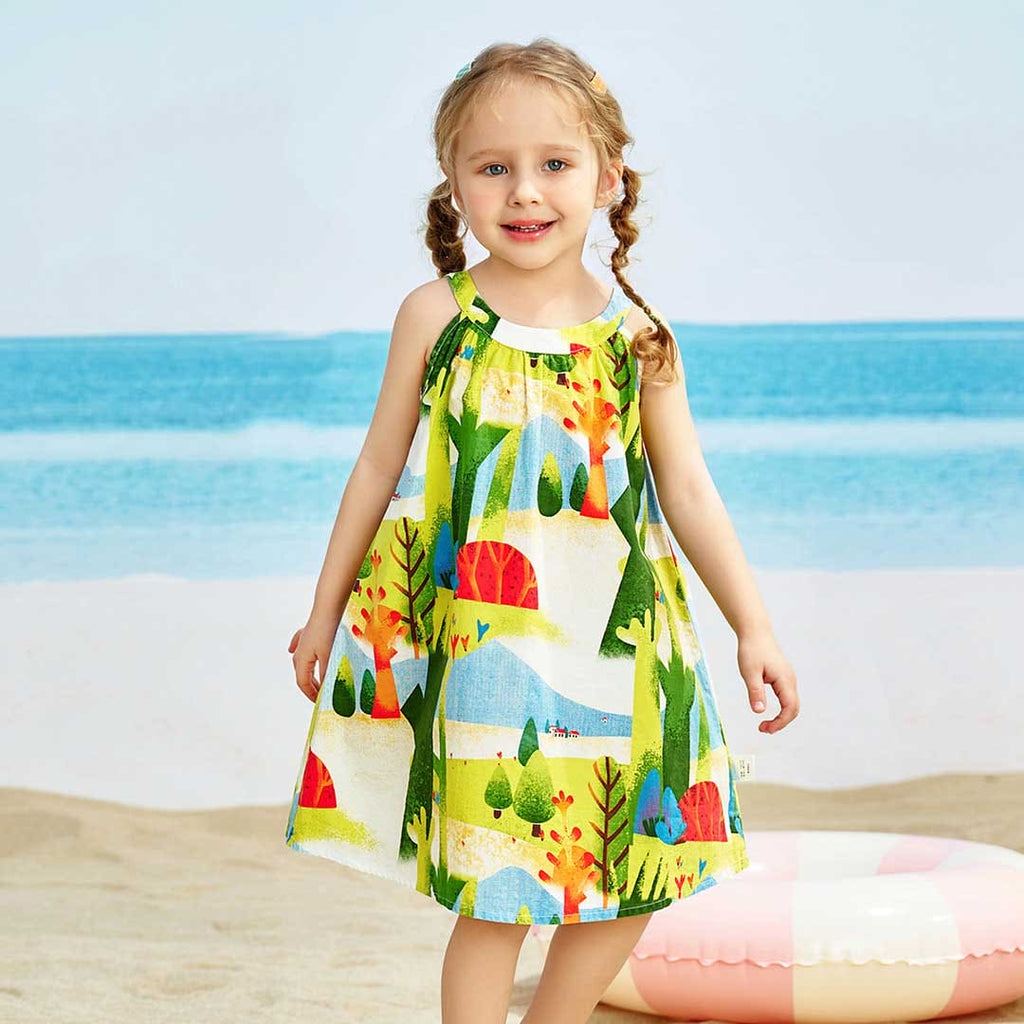 Girls Printed A-line Casual Dress