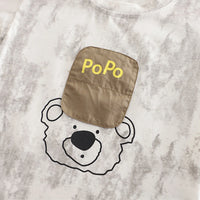 Boys White Bear Graphic Printed Short Sleeve T-Shirt With Cargo Shorts Sets 2 pc. Sets
