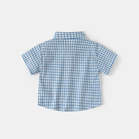 Boys Blue Checked Short Sleeves Shirt & Shorts Co-ord Sets Sets