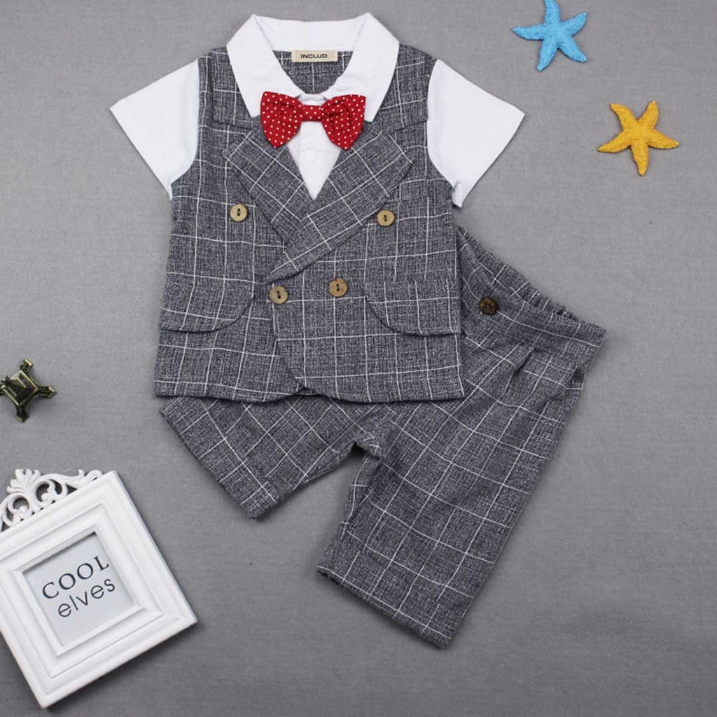 Boys Checked Shirt With Short Set