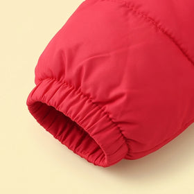 Boys Red Bear Ear On Hood Zip-up Puffer Jacket Coats & Jackets