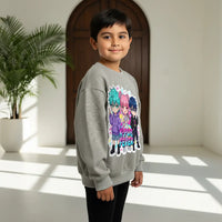 Boys Grey K -Pop Fever Graphics Crew-Neck Sweatshirt Sweatshirts & Hoodies
