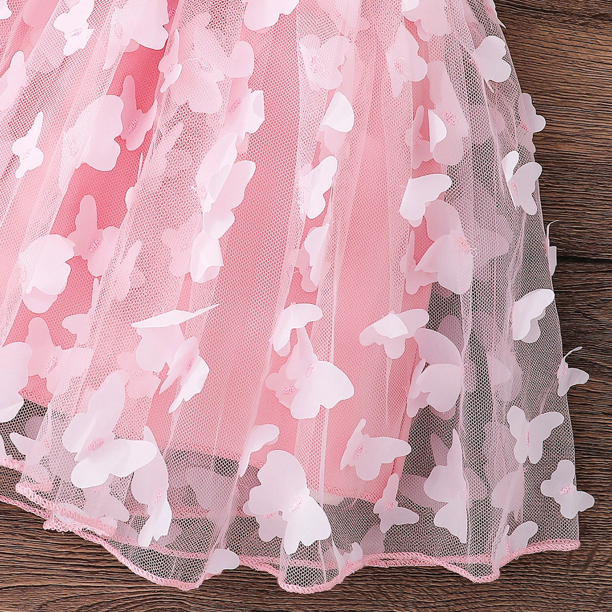 Girls Pink Short Sleeve Shrug With Cami Top & Butterfly Applique Skirt Sets 3 pc. Sets