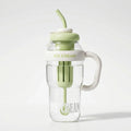 Green Reusable Water Bottle with Straw & Handle Trending Accessories Green Onesize