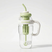 Green Reusable Water Bottle with Straw & Handle Trending Accessories Green Onesize