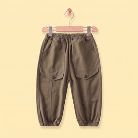 Boys Brown Relaxed Fit Pants Pants Brown 1-2 Y