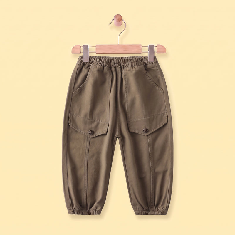 Boys Brown Relaxed Fit Pants Pants Brown 1-2 Y