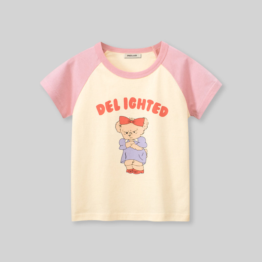Girls Graphic Print Raglan Sleeves T-Shirt