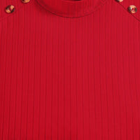 Girls Red Self-Design Stripe Top With Textured Skirt Set 2 pc. Sets