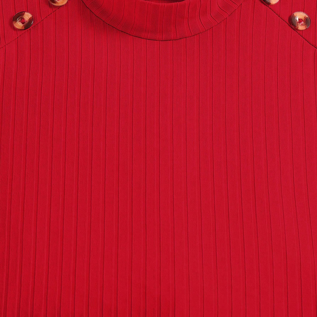 Girls Red Self-Design Stripe Top With Textured Skirt Set 2 pc. Sets