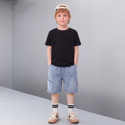 Boys Light Blue Loose Fit Denim Shorts Shorts Light Blue 3-4 Y
