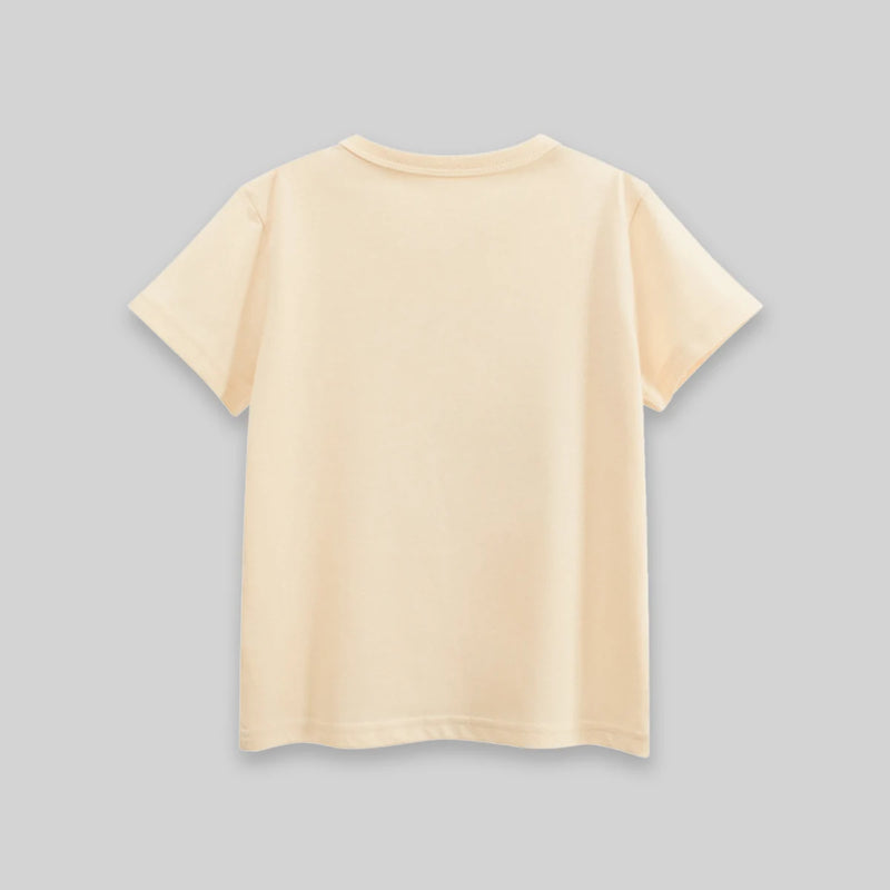 Girls Cream Star Print Short Sleeve T-Shirt Tshirts