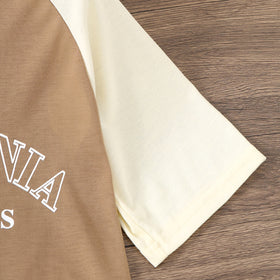 Boys Brown Reglan Short Sleeves T-Shirt Tshirts