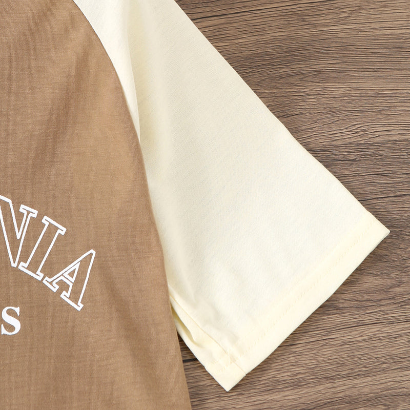 Boys Brown Reglan Short Sleeves T-Shirt Tshirts