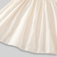 Girls Off-White Embroidered Smocked Sleeveless Fit & Flare Dress Casual Dresses