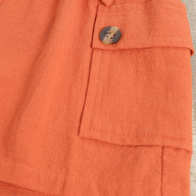Girls Orange Sleeveless Top With Elasticated Shorts Sets 2 pc. Sets