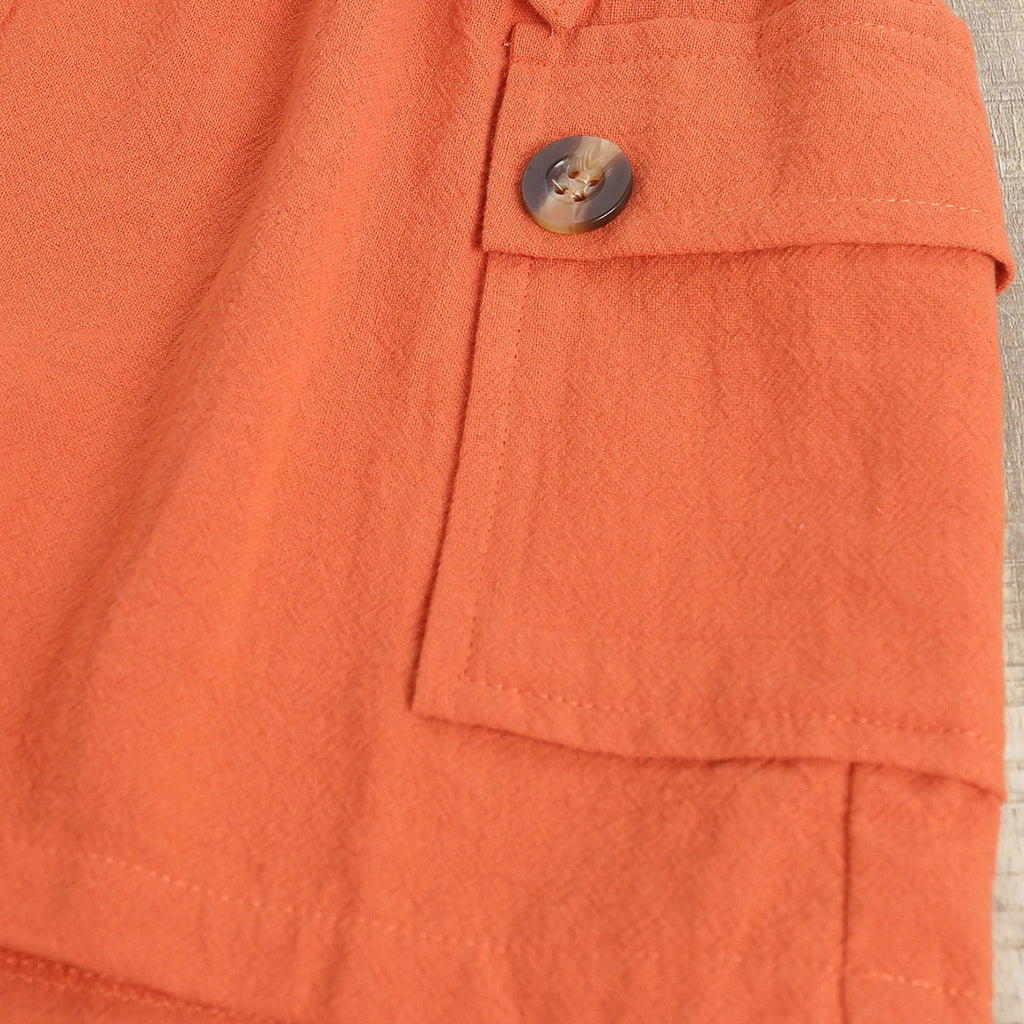 Girls Orange Sleeveless Top With Elasticated Shorts Sets 2 pc. Sets