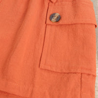 Girls Orange Sleeveless Top With Elasticated Shorts Sets 2 pc. Sets