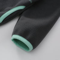 Boys Dark Grey Fleece Front Zipper Hooded Winter Jacket Coats & Jackets