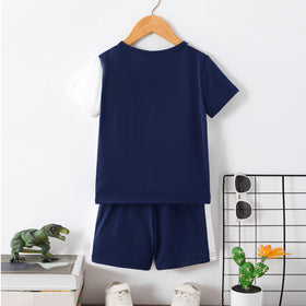 Boys Navy Blue Dinosaur Graphic Short Sleeve T-Shirt With Shorts Set 2 pc. Sets