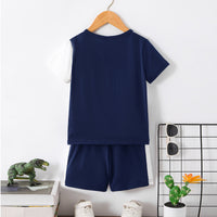 Boys Navy Blue Dinosaur Graphic Short Sleeve T-Shirt With Shorts Set 2 pc. Sets