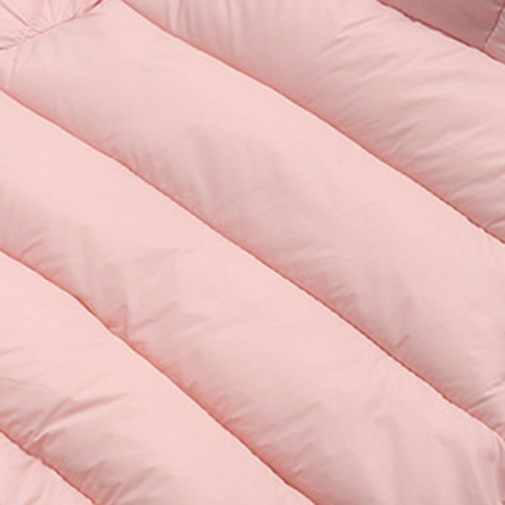 Boys Light Pink Solid Front Zipper Hooded Puffer Jacket Coats & Jackets