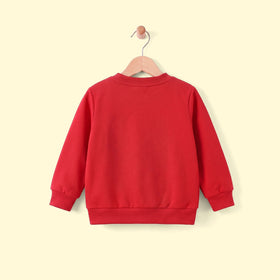 Boys Red Typography Print Long Sleeve Sweatshirt Sweatshirts & Hoodies