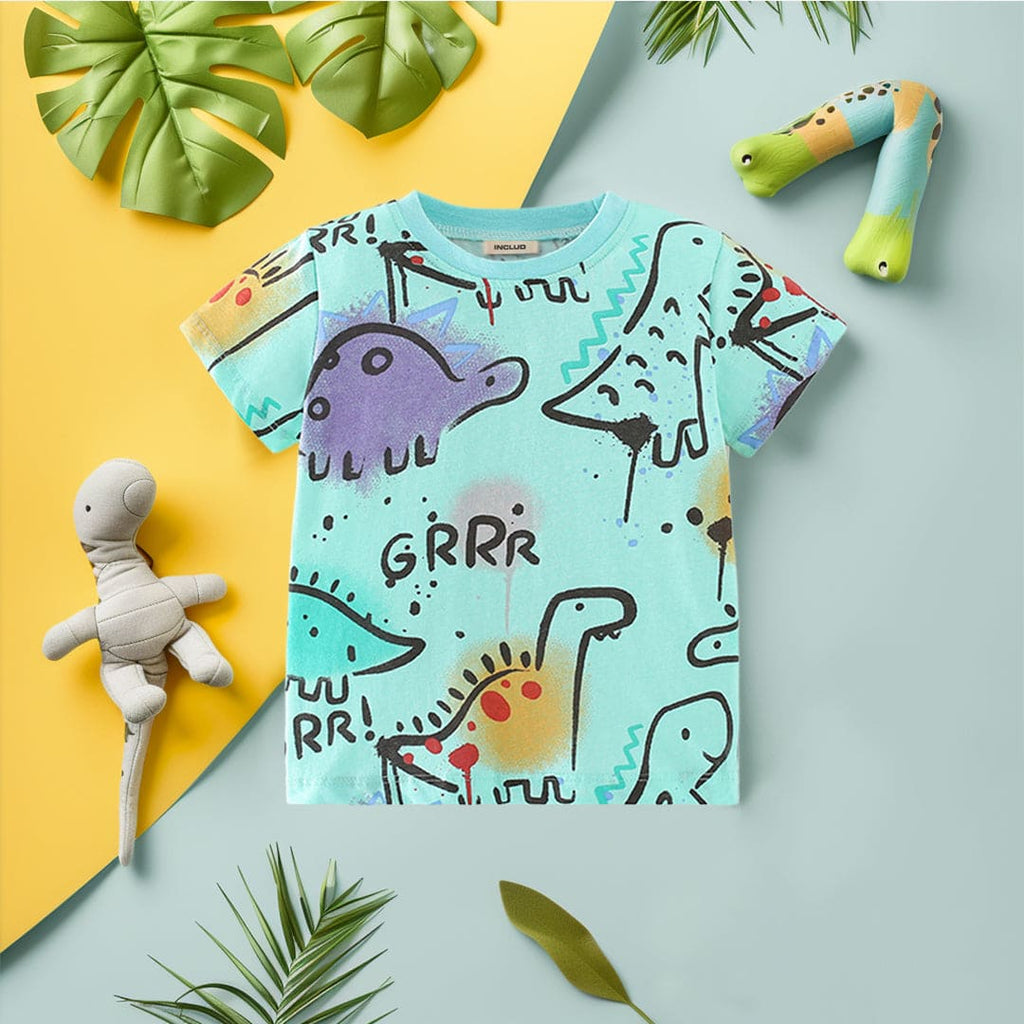 Boys Dinosaur Print Casual T-shirt