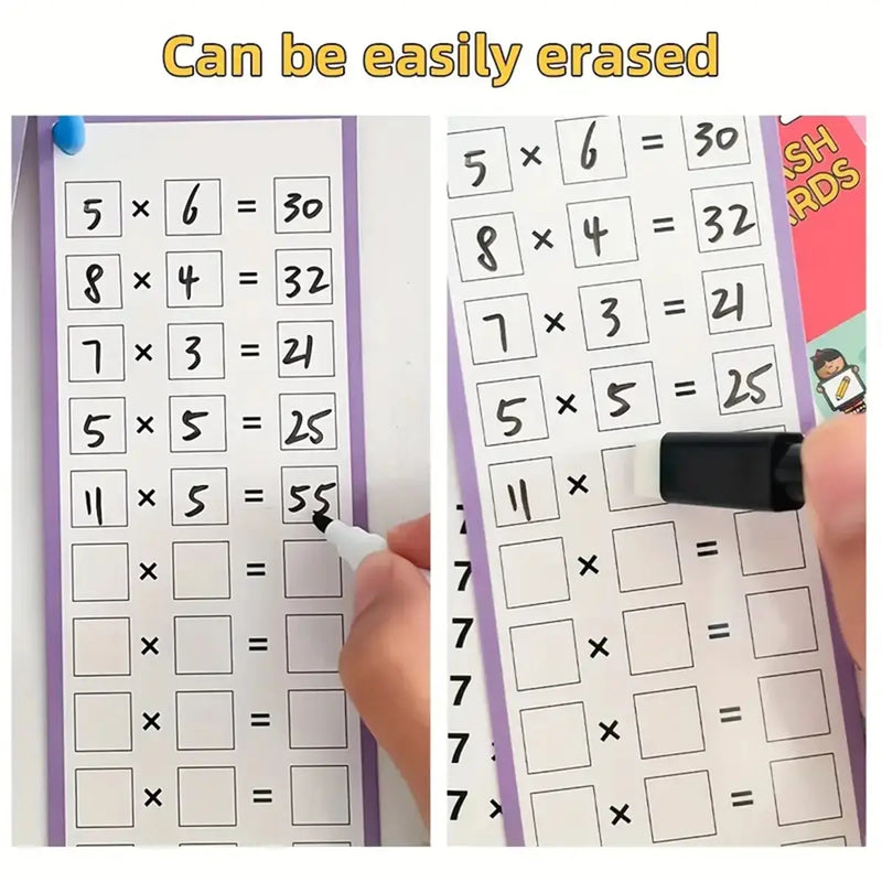 Kids Rewritable Multiplication Flash Cards Set Trending Accessories