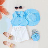 Girls Blue Pin Stripe Top With Shorts set 2 pc. Sets