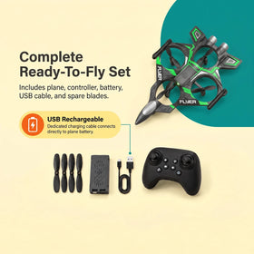 Remote Control Star Fighter Plane with Bright LED Lights Wireless Controller Stable Flying RC Toy for Kids Trending Accessories