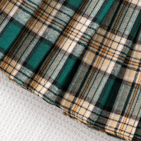 Girls Dark Green Short Sleeve Polo Top With Checked Skirt Sets 2 pc. Sets