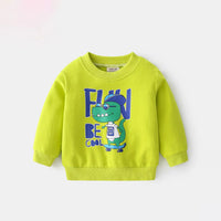 Boys Lime Green Graphics Printed Sweatshirt With Jogger Sets Sets
