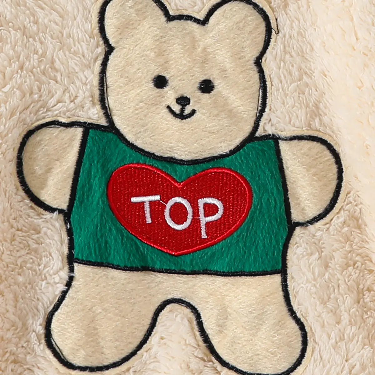Girls Yellow Polar Fleece Bear Embroidered Sweatshirt With Pants Sets Sets