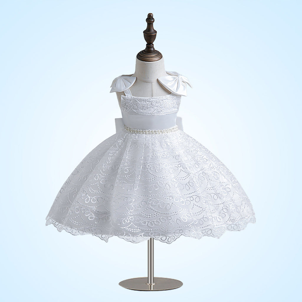 Girls Sleeveless Embroidered Fit & Flare Dress Party Dresses