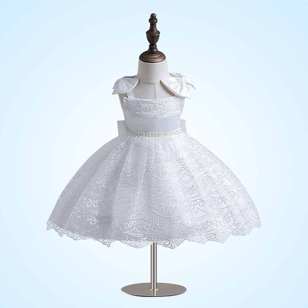 Girls Sleeveless Embroidered Fit & Flare Dress Party Dresses