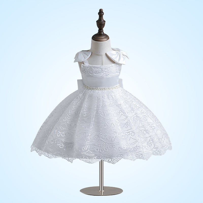 Girls Sleeveless Embroidered Fit & Flare Dress Party Dresses