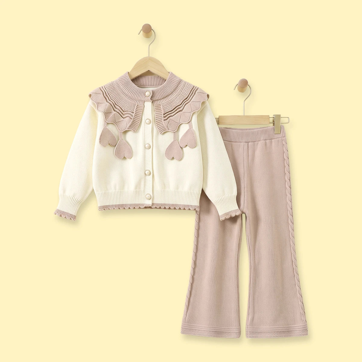 Girls Off White Long Sleeves Cardigan & Pants Sets Sets Off White 1-2 Y